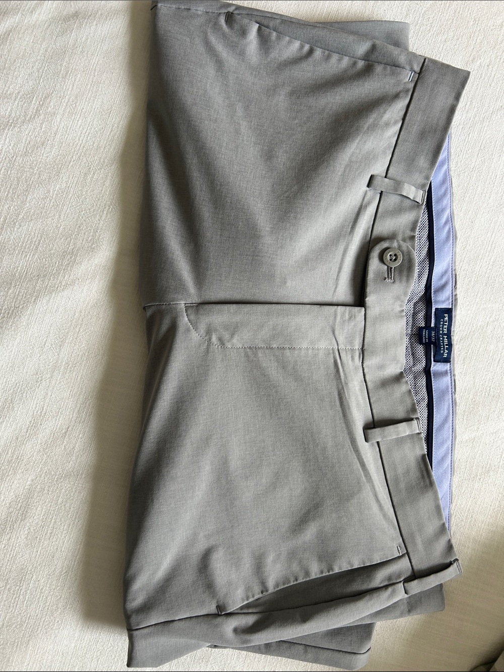Peter Millar Men's Gray Dress Shorts – Classic Tailored Fit (35x31 - hemmed)